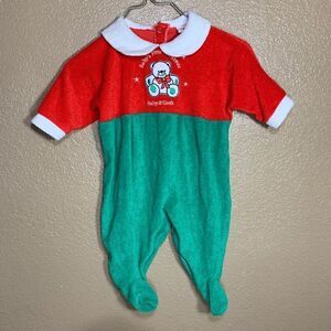 Vintage Oshkosh baby B’Gosh Christmas footies‎